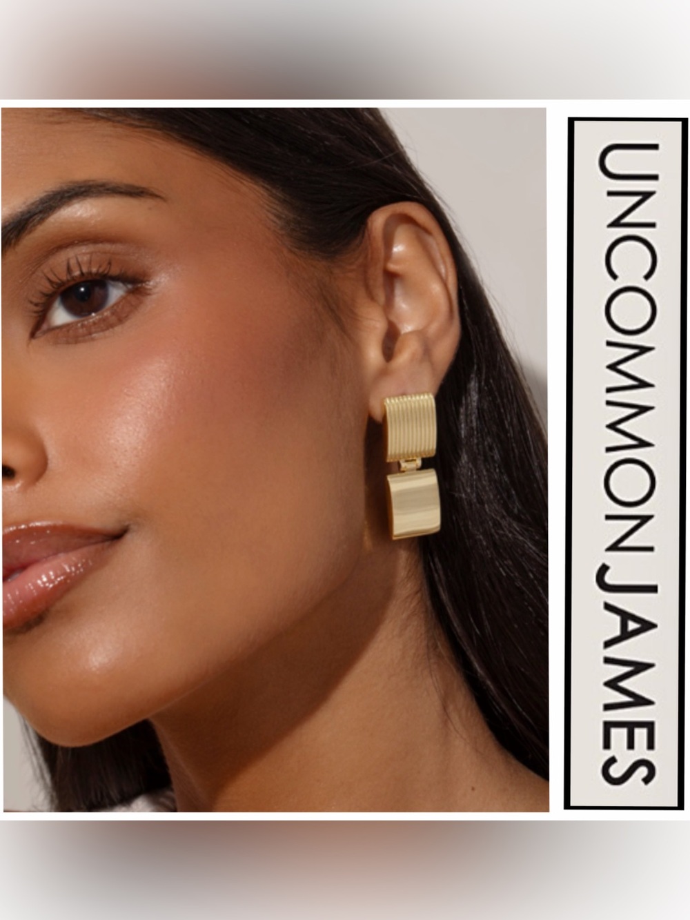 NWT Uncommon James, Hudson Square Gold Statement Earrings